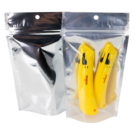 Clear with Metalized Back Stand Up Pouches