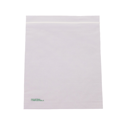 6 x 8'' - 2 Mil Compostable Reclosable Poly Bags